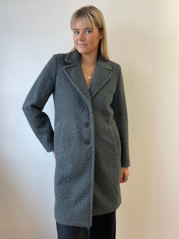 Ghinea Grey Bouclé Coat | EMME