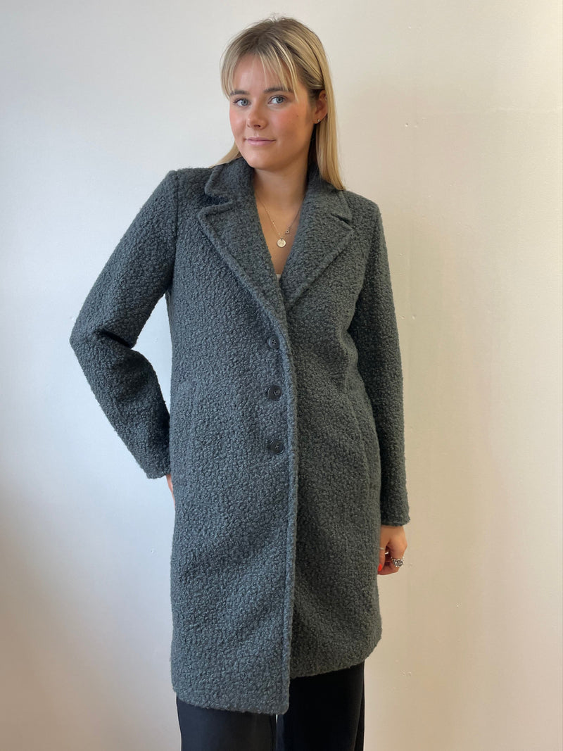Ghinea Grey Bouclé Coat | EMME