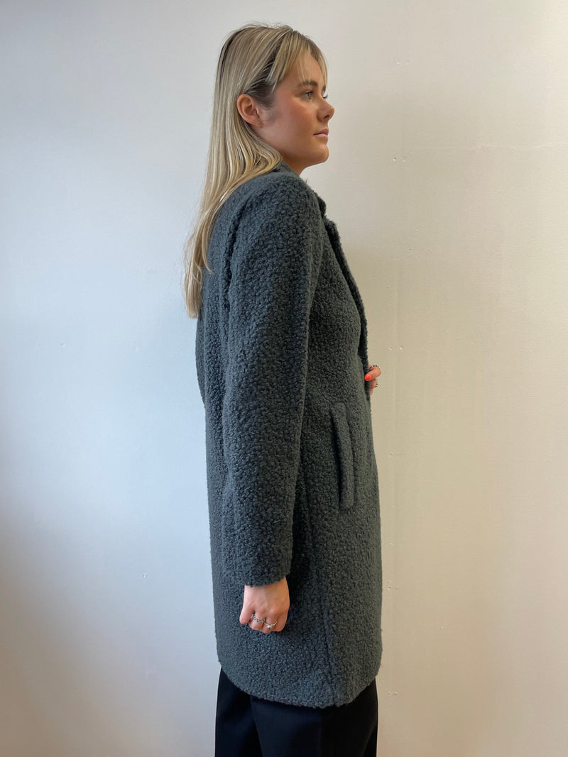 Ghinea Grey Bouclé Coat | EMME