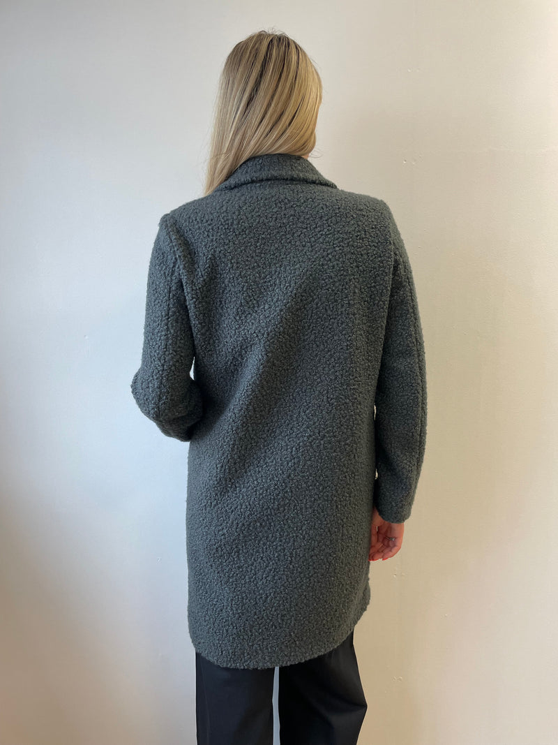Ghinea Grey Bouclé Coat | EMME