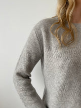 Grey Cashmere Honeycomb Jumper | Esthēme Cachemire
