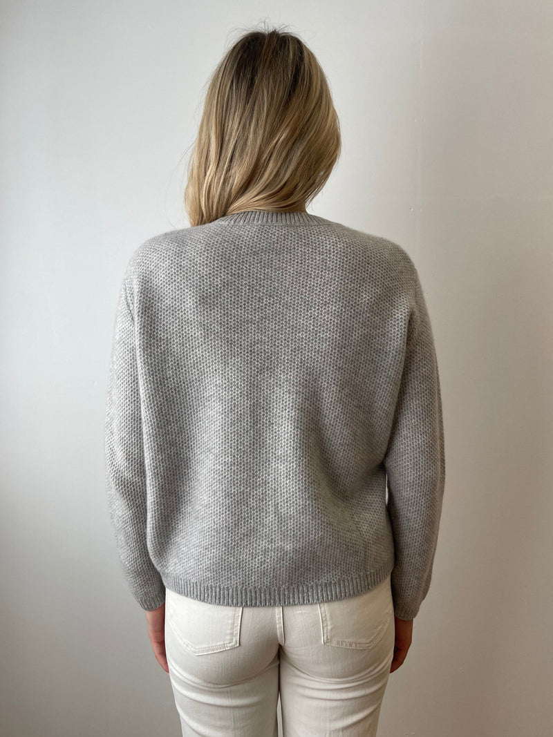 Grey Cashmere Honeycomb Jumper | Esthēme Cachemire