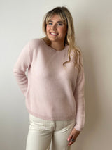 Baby Pink Honeycomb Cashmere Jumper | Esthēme Cachemire