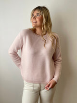 Baby Pink Honeycomb Cashmere Jumper | Esthēme Cachemire