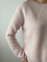 Baby Pink Honeycomb Cashmere Jumper | Esthēme Cachemire