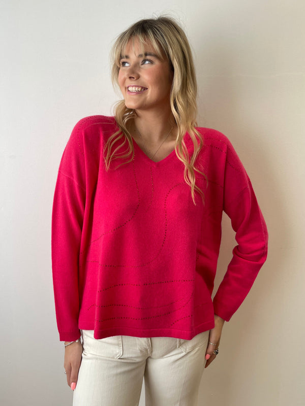 Barbie Pink Sparkle Cashmere Jumper | Esthēme Cachemire