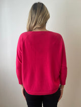 Barbie Pink Layered Round Neck Cashmere Jumper | Esthēme Cachemire