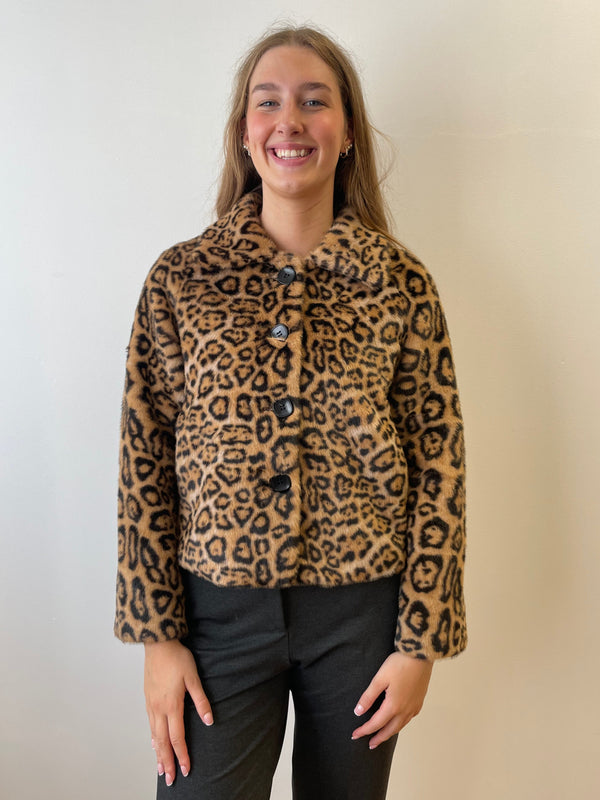 Faux-Fur Leopard Jacket | Esthēme Cachemire