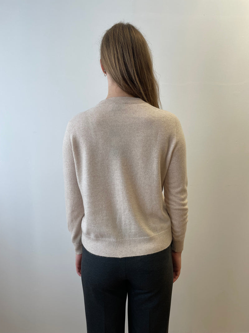 Love Heart Sparkle Cashmere Jumper in Lin | Esthēme Cachemire