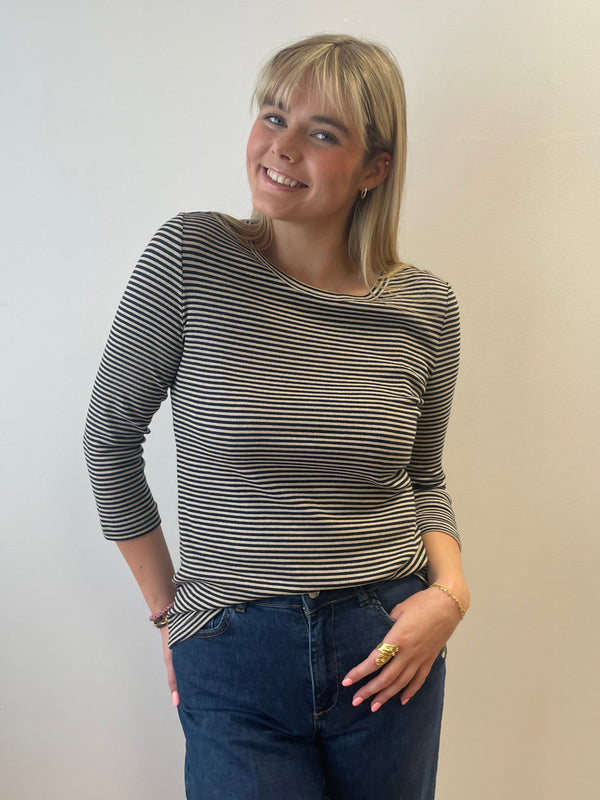 Carina M Navy Striped Top | Brax