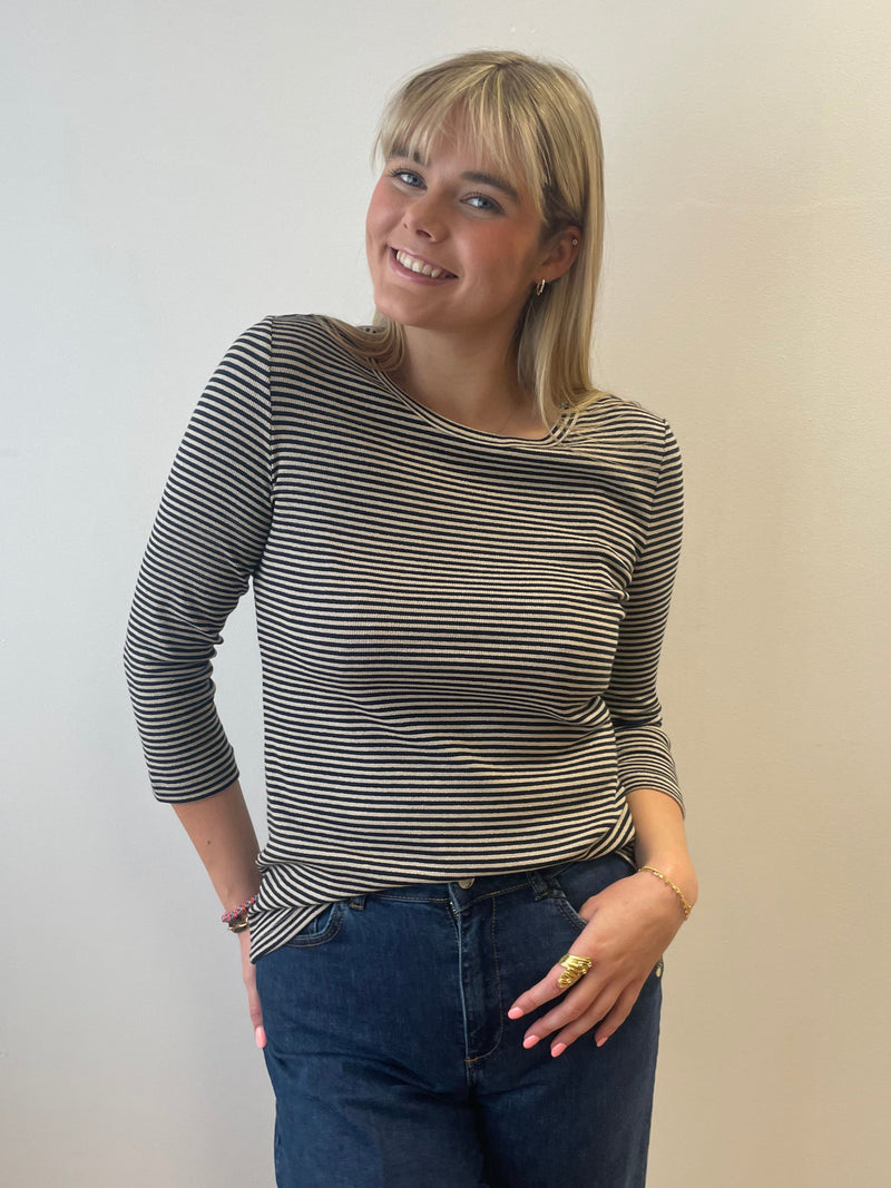 Carina M Navy Striped Top | Brax