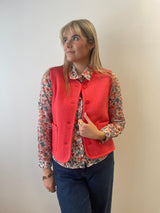 Jura Boiled Wool Rodeo Coral Waistcoat | Saint James