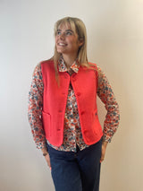Jura Boiled Wool Rodeo Coral Waistcoat | Saint James