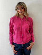 Pink Cashmere Zippy Hoodie | Esthēme Cachemire