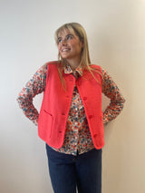 Jura Boiled Wool Rodeo Coral Waistcoat | Saint James