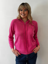 Pink Cashmere Zippy Hoodie | Esthēme Cachemire