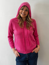Pink Cashmere Zippy Hoodie | Esthēme Cachemire