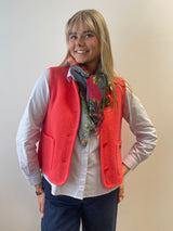 Jura Boiled Wool Rodeo Coral Waistcoat | Saint James