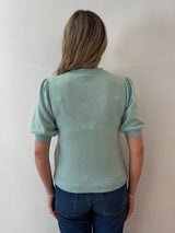 Mint Short Sleeved Cashmere Cardigan | Esthēme Cachemire