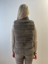 Faux Fur Gilet in Toast | Esthēme Cachemire