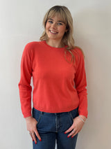 Coral Round Neck Cashmere Jumper | Esthēme Cachemire