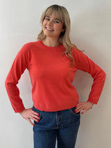Coral Round Neck Cashmere Jumper | Esthēme Cachemire
