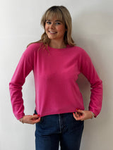 Pink Round Neck Cashmere Jumper | Esthēme Cachemire