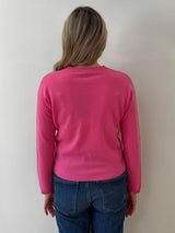 Pink Round Neck Cashmere Jumper | Esthēme Cachemire
