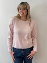 Blush Round Neck Cashmere Jumper | Esthēme Cachemire