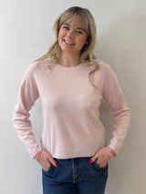 Blush Round Neck Cashmere Jumper | Esthēme Cachemire