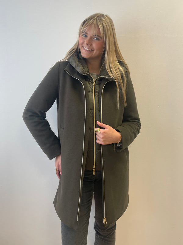 Bacio Underwood Green Coat | EMME