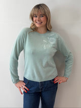 Mint Embroidered Cashmere Jumper | Esthēme Cachemire