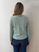 Mint Embroidered Cashmere Jumper | Esthēme Cachemire
