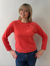 Coral Embroidered Cashmere Jumper | Esthēme Cachemire