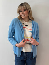 Blue Cashmere Zippy Hoodie | Esthēme Cachemire