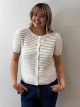 White Shortsleeve Cardigan | Maud & Sacha