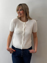 White Shortsleeve Cardigan | Maud & Sacha