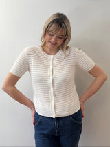 White Shortsleeve Cardigan | Maud & Sacha