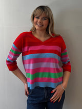 Multicoloured Stripe Cashmere Jumper | Esthēme Cachemire
