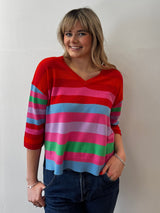 Multicoloured Stripe Cashmere Jumper | Esthēme Cachemire