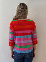Multicoloured Stripe Cashmere Jumper | Esthēme Cachemire