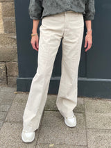Maine Winter White Corduroy Wide Leg Trousers | Brax