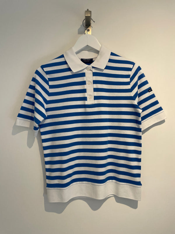 Carola Striped Polo in Blanc/Mer | Saint James