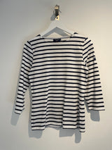 Galathee II Striped 3/4 Top in Neige/Marine | Saint James