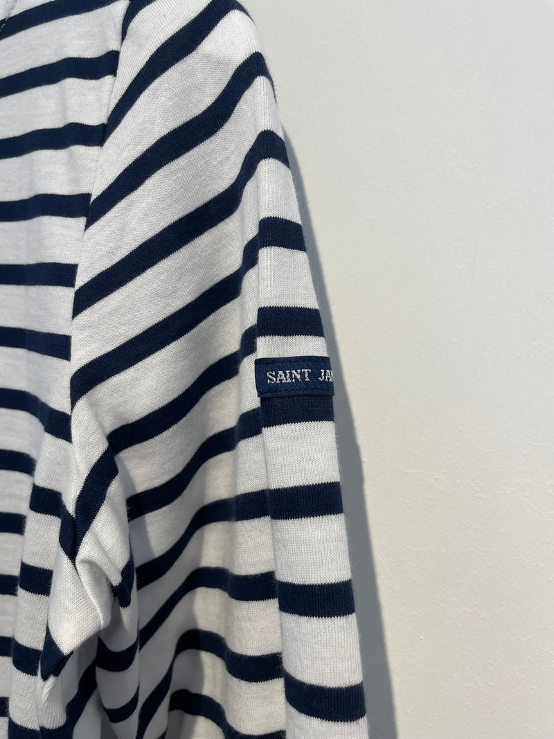 Galathee II Striped 3/4 Top in Neige/Marine | Saint James