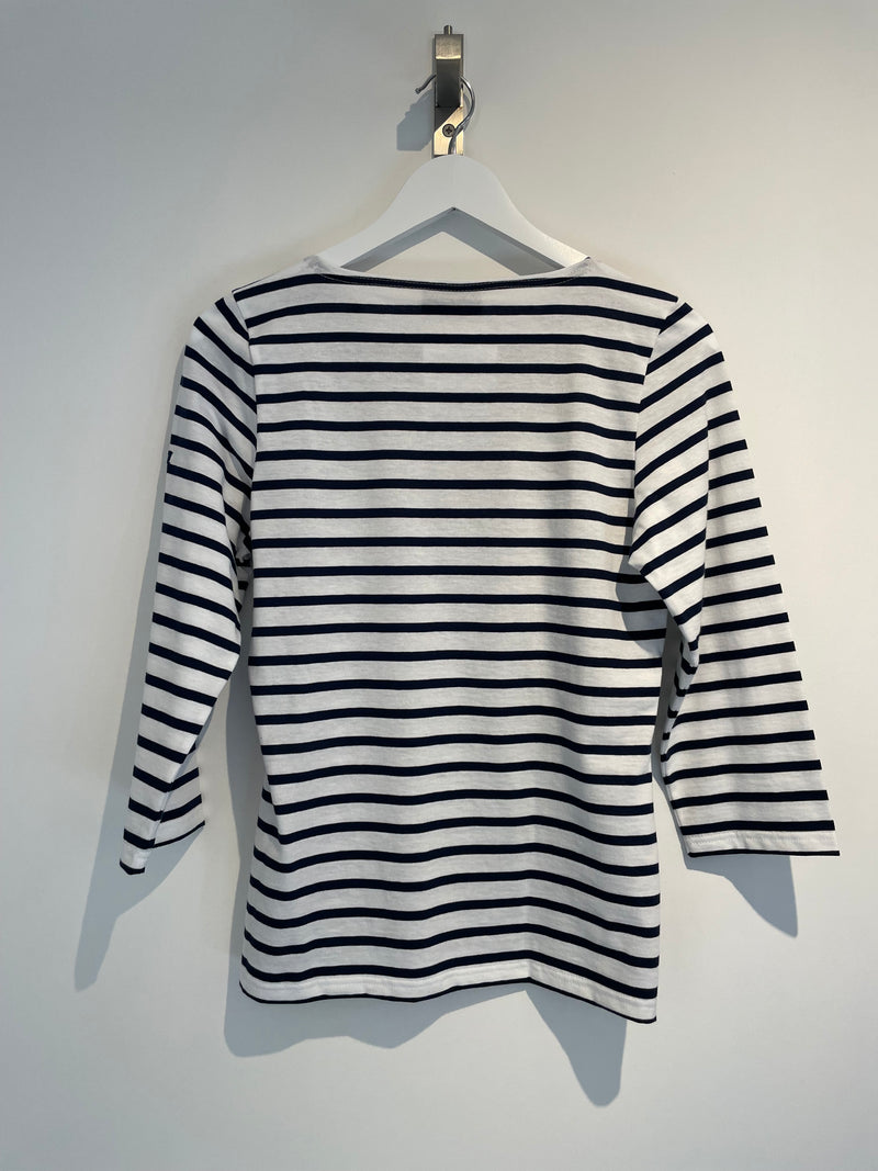 Galathee II Striped 3/4 Top in Neige/Marine | Saint James