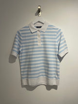 Carola Striped Polo in Blanc/Ciel | Saint James