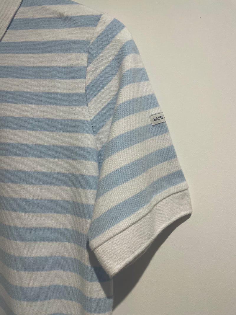 Carola Striped Polo in Blanc/Ciel | Saint James