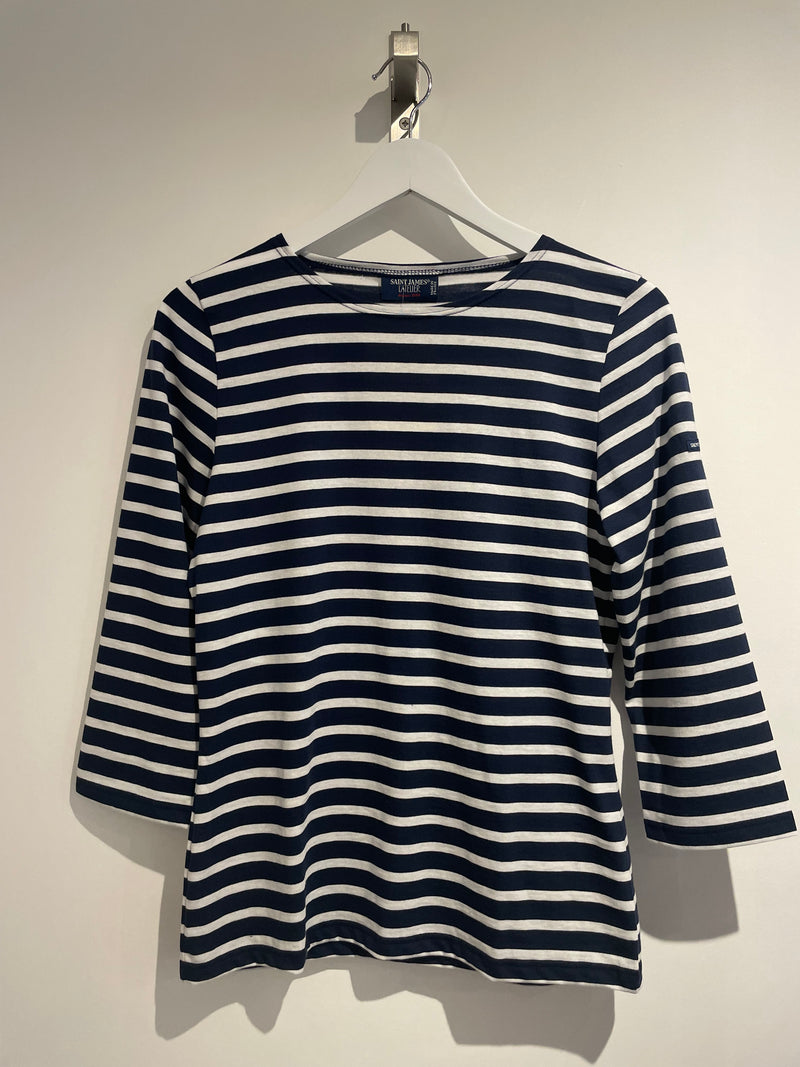 Galathee II Striped 3/4 Top in Marine/Neige | Saint James