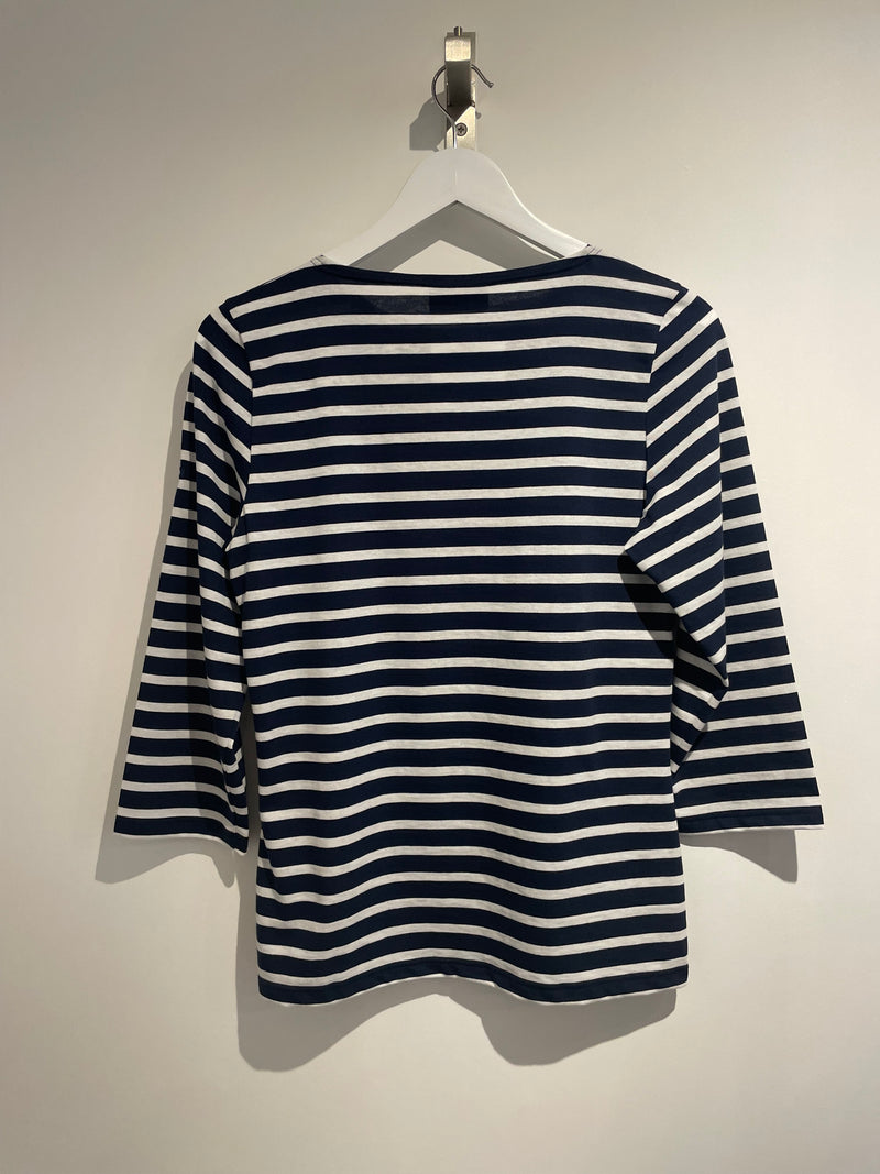 Galathee II Striped 3/4 Top in Marine/Neige | Saint James